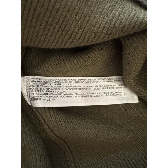 Mango MNG Green Button Shoulder Ribbed Knit Sweater Women’s XL NWT - Picture 6 of 6